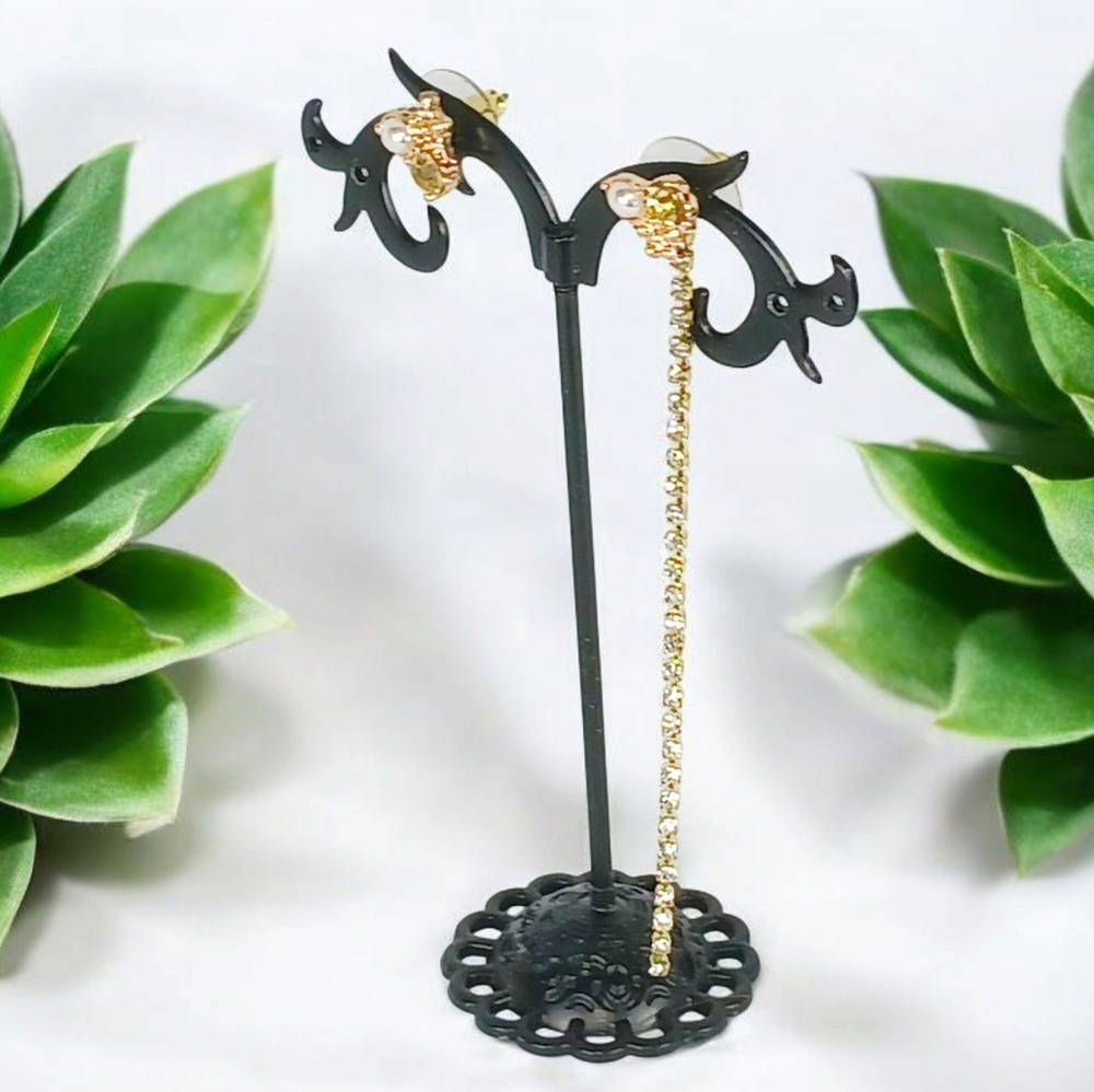 Matching Mismatched Earrings Pearl Rhinestone 1960s 80s 1980s Asymmetrical Bling